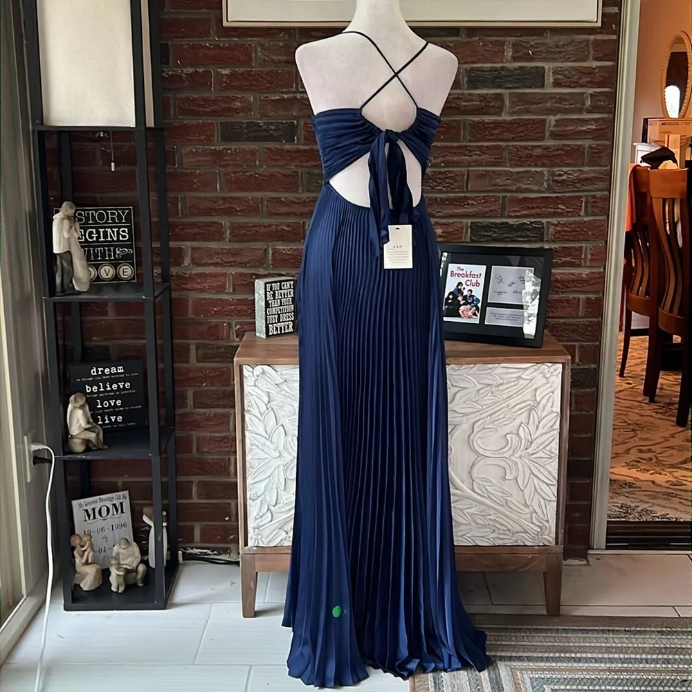 A.L.C. Revolve Aries Satin Pleated Dress NWTWD Size 0 - Picture 5 of 10